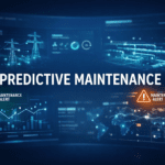 Predictive maintenance dashboard showing utility infrastructure data with alerts and analytics